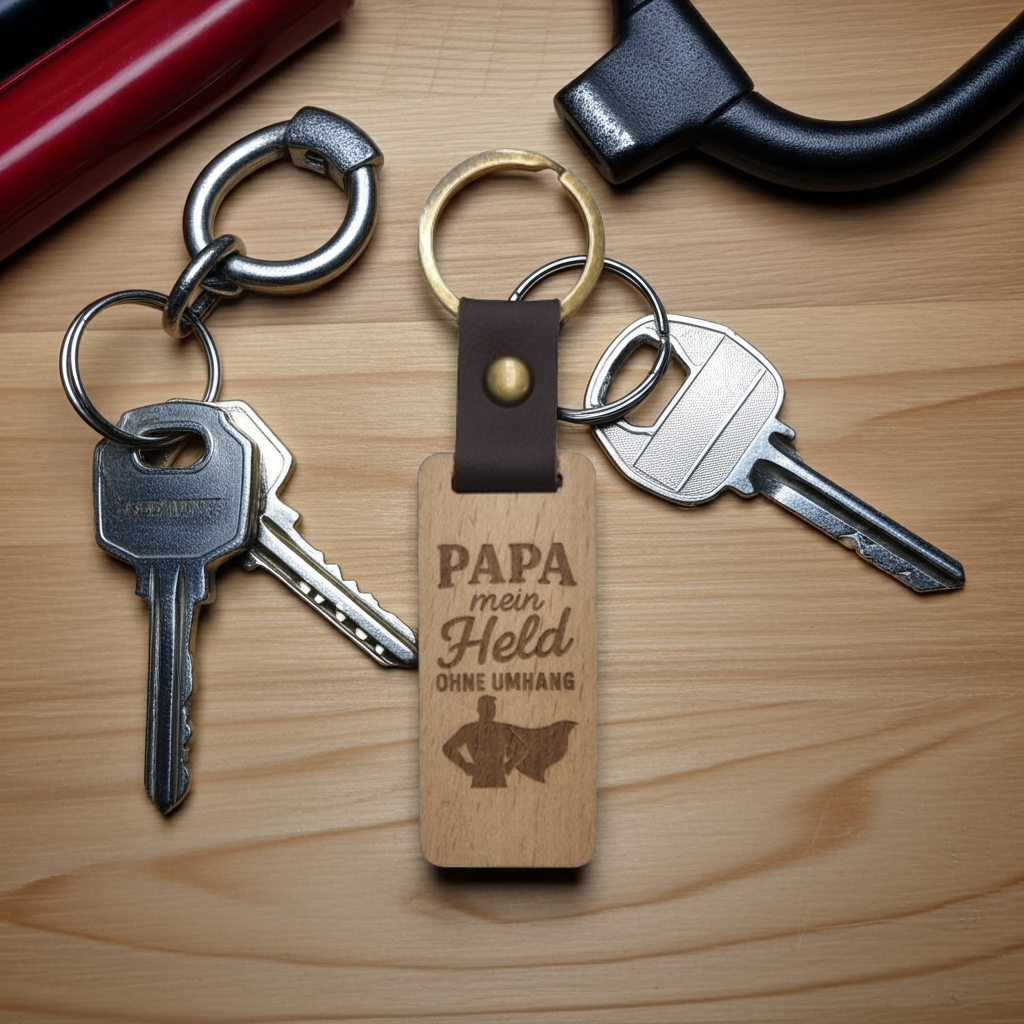 Schlüsselanhänger - Papa mein Held ohne Umhang
