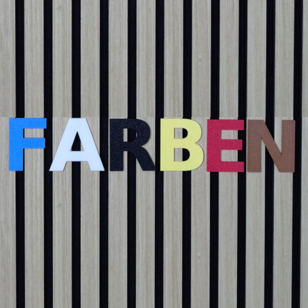3D-Schriftzug für Akustikpaneele