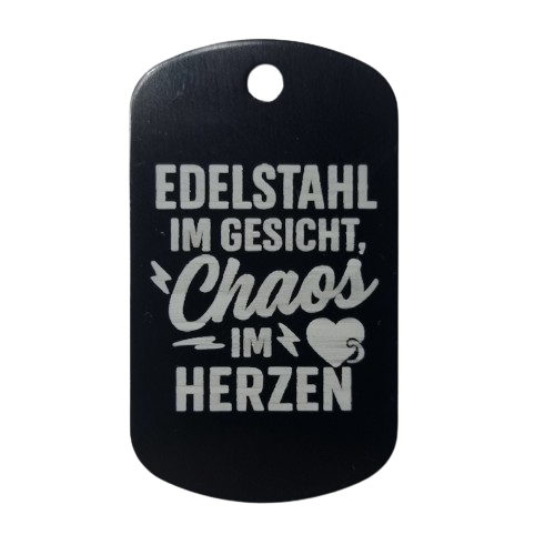 Anhänger - Edelstahl im Gesicht Chaos im Herzen