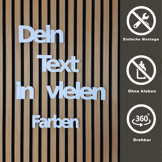 3D-Schriftzug für Akustikpaneele