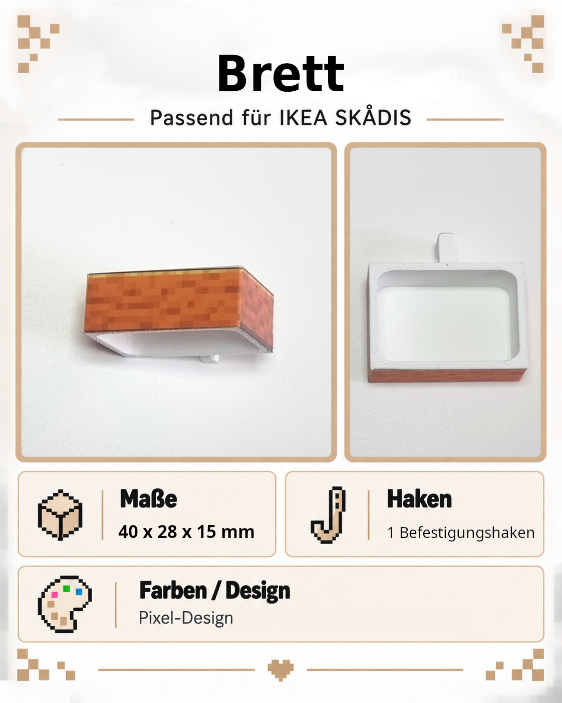 Pixel Aufbewahrungsbox passend für IKEA SKADIS