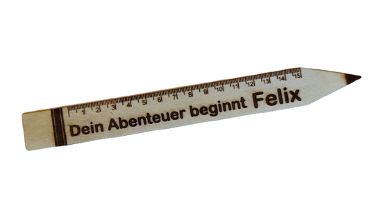 Holz-Lineal Stift mit Radiergummi