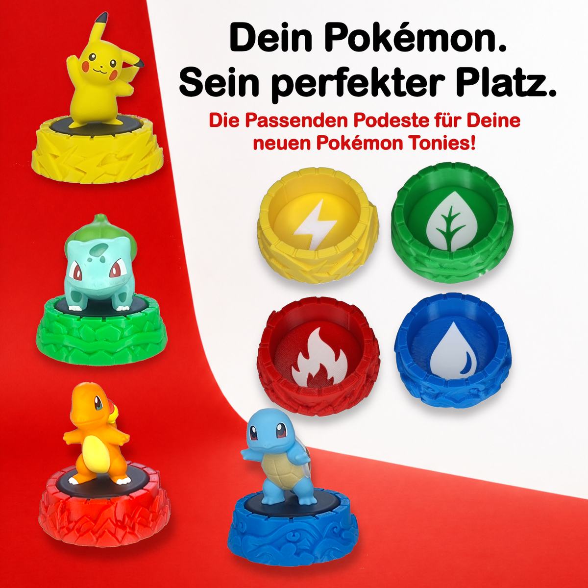 4 Figurenhalter – passend für Pokémon Tonies