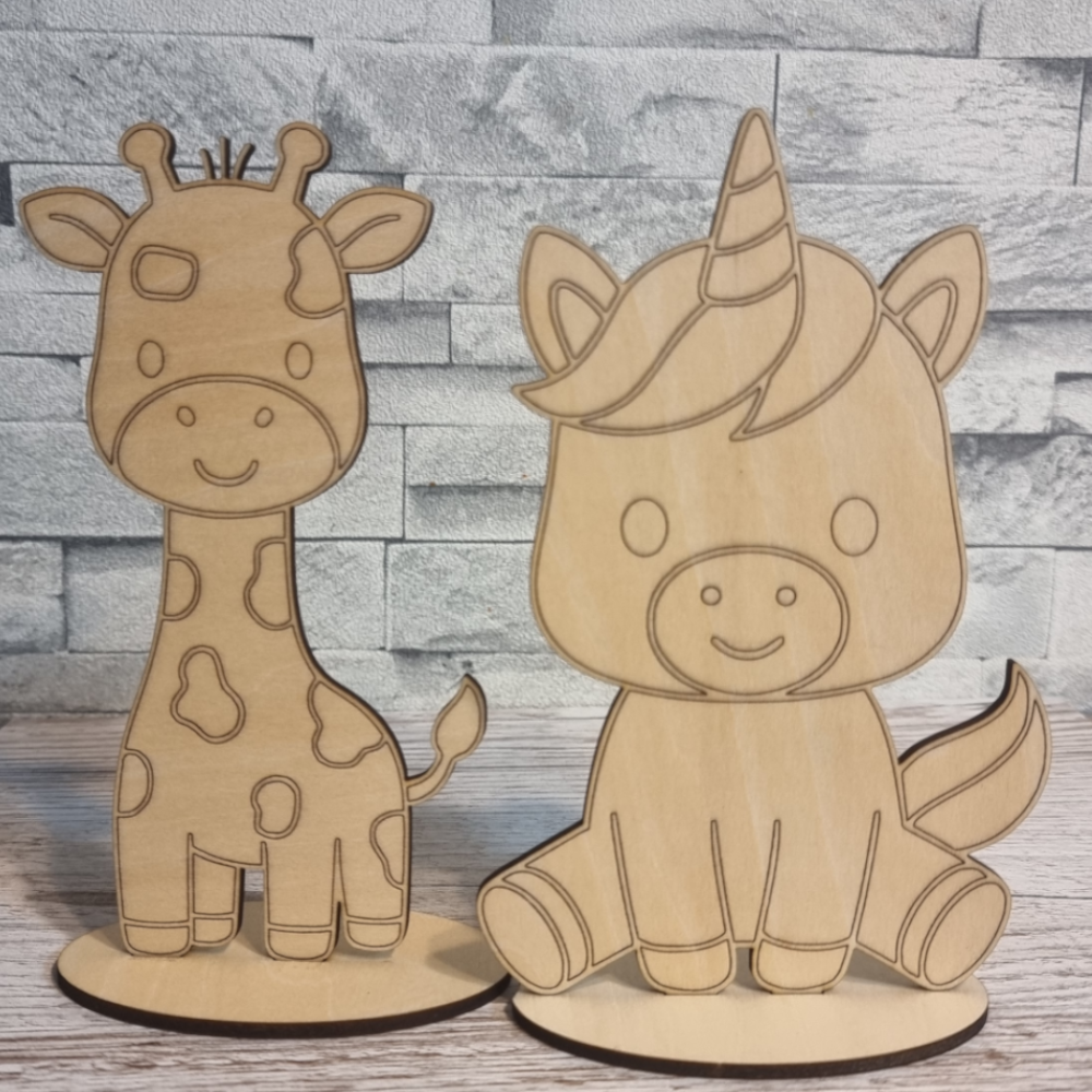 Tierfigur mit Standfuß zum Ausmalen