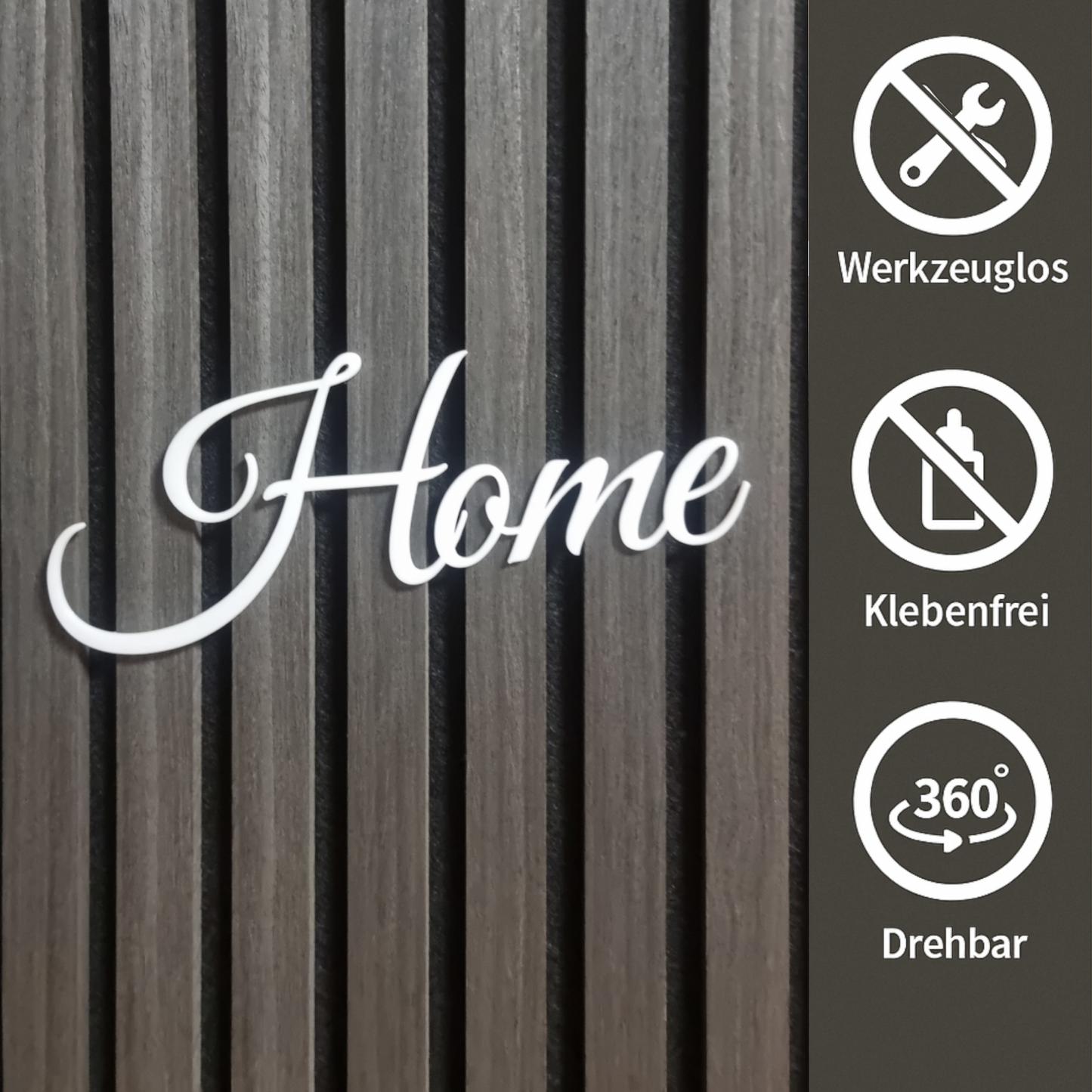 Home 3D-Schriftzug für Akustikpaneele