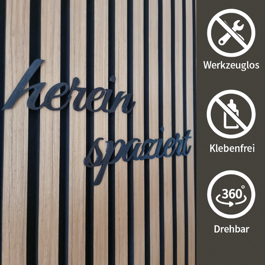 Hereinspaziert 3D-Schriftzug für Akustikpaneele