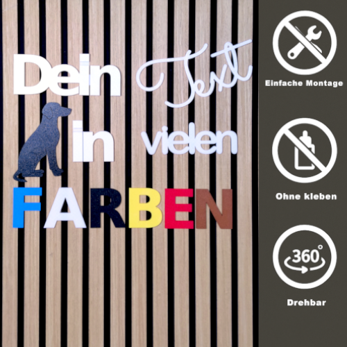 3D-Schriftzug für Akustikpaneele