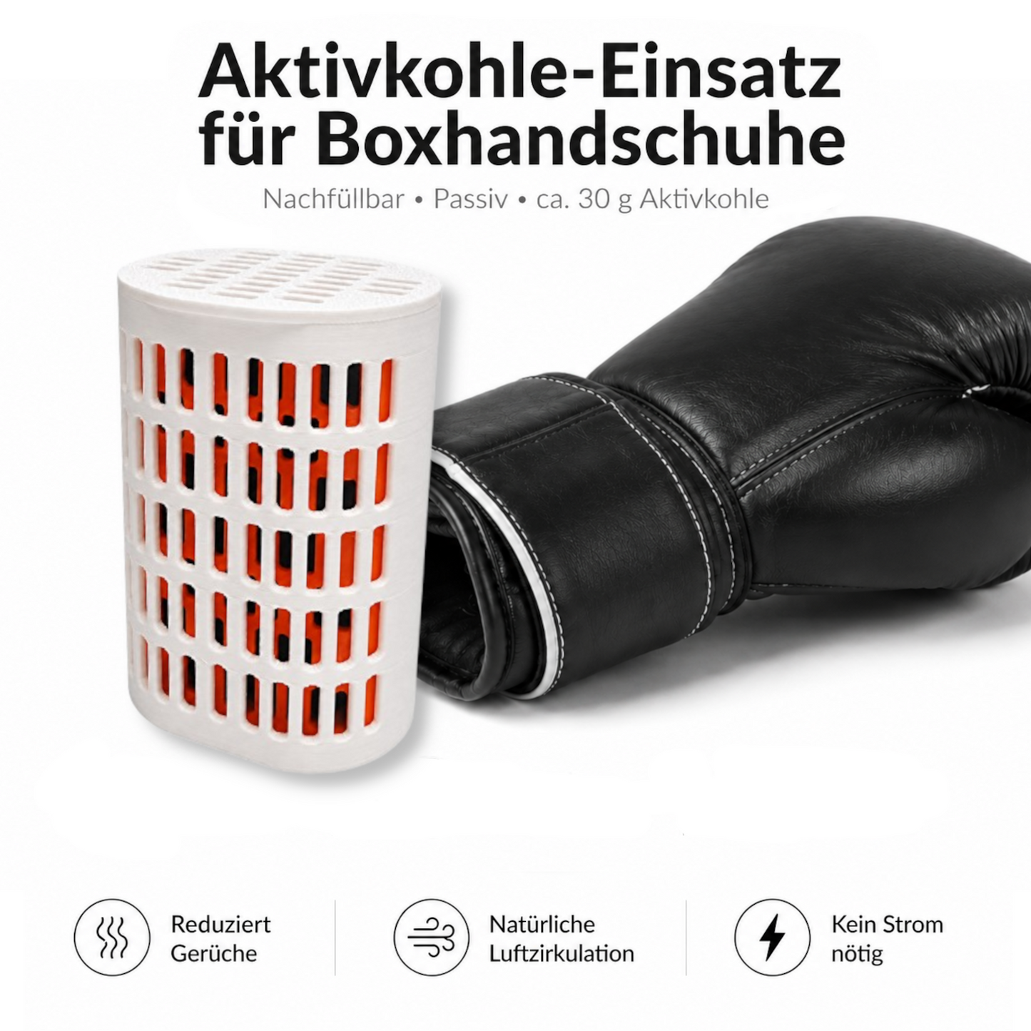 Anti-Geruch Einsatz für Boxhandschuhe | Nachfüllbarer Geruchsneutralisator mit Aktivkohle